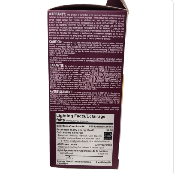 Feit Electric Smart WiFi Bulb Soft White 2700K LED 60W 3 Pack A19 NEW - Picture 6 of 9